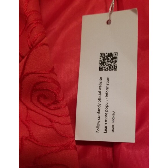 COOFANDY Women's Jacket Blazer Size Large Red Floral Embroidered New Tags - Picture 6 of 7